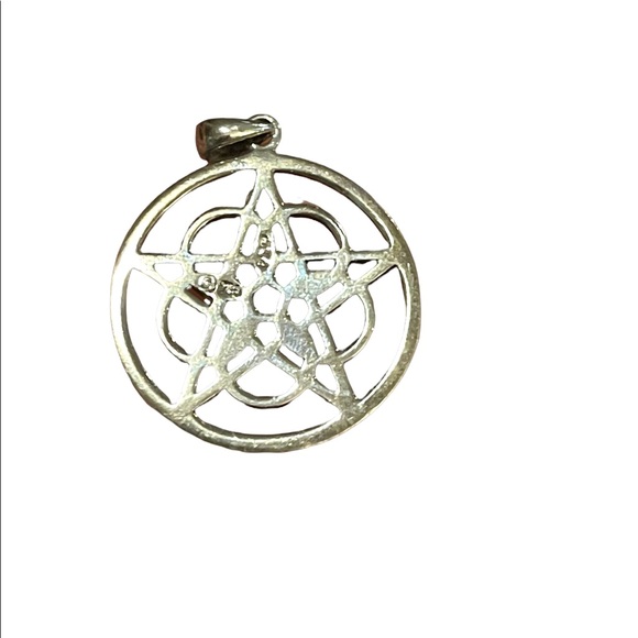 Peter Stone Sterling silver 925 Ringed star Pentacle Pentagram necklace pendant - Picture 5 of 5